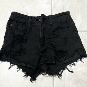 Kancan black denim shorts